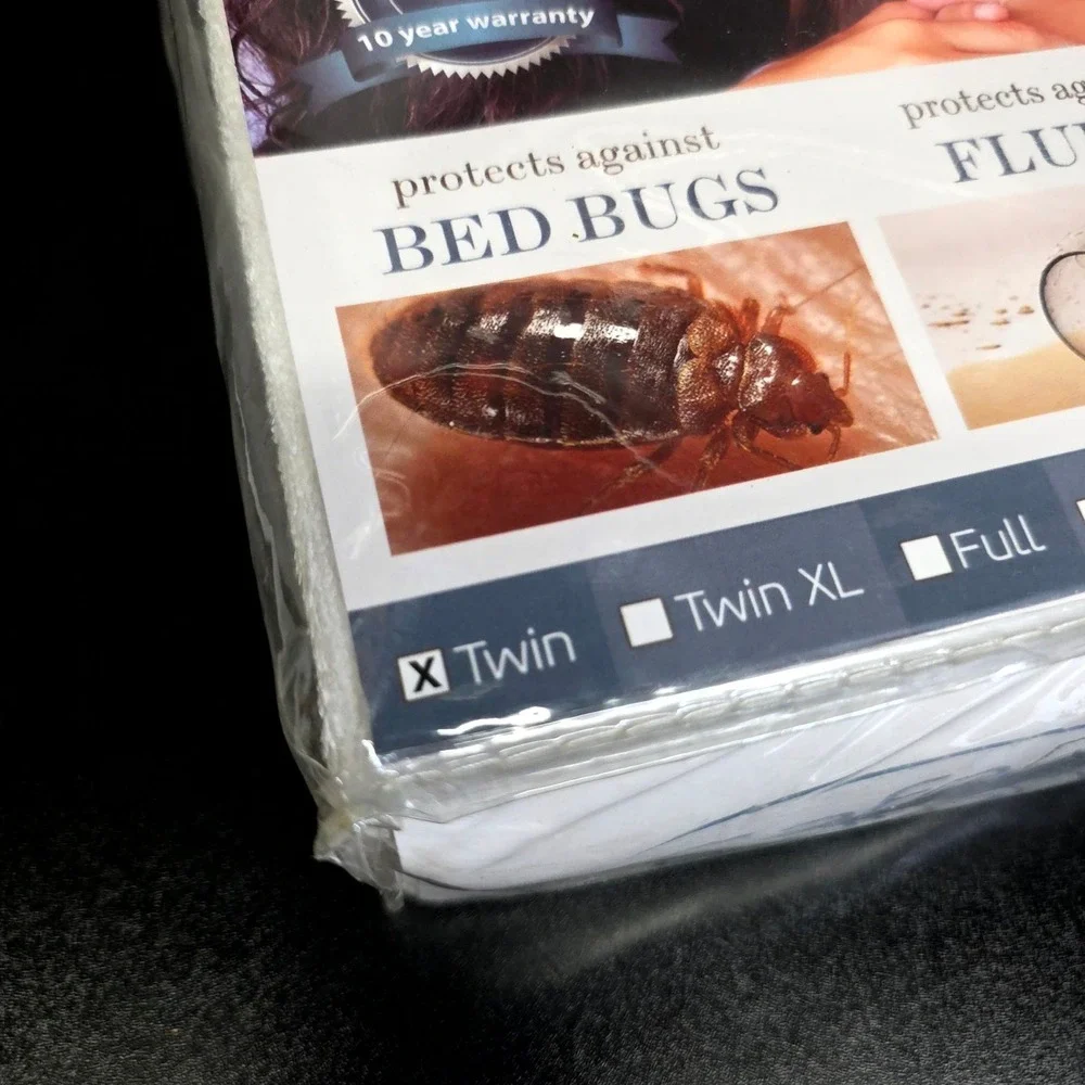 SafeRest Mattress Encasement Twin 9in White Zippered Waterproof Bed Bug Proof